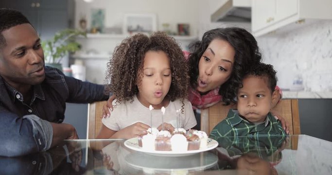 African American family celebrating a birthday