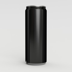 3D Rendered 330ml Black Soda Can 