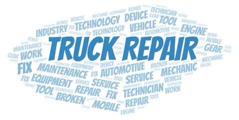 Truck Repair word cloud.