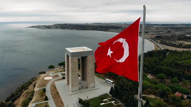 The &Ccedil;anakkale Martyrs' Memorial is a war memorial commemorating the service of about 253,000 Turkish soldiers who participated at the Battle of Gallipoli.