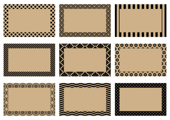 Retro Pattern Label Beige/Black