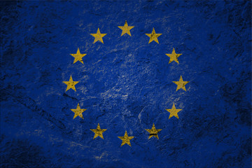 European Union grunge flag on stone background