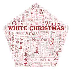 White Christmas word cloud.