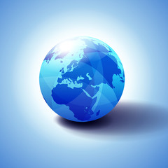 Middle East, Russia, Europe, and Africa, Background with Globe Icon 3D illustration