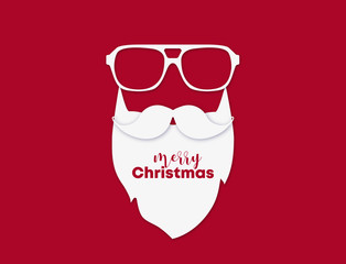Merry Christmas - santa face glasses and beard