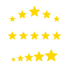 Five star vector illustration in different styles isolated on white.
