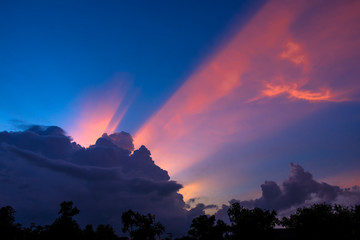 Beautiful sunray on sky