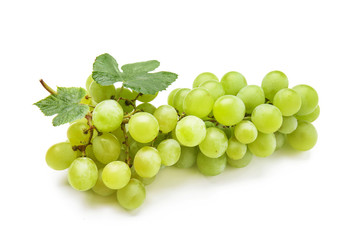 Ripe sweet grapes on white background