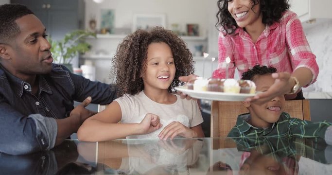 African American family celebrating a birthday