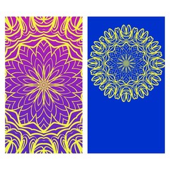 Visit Card template with floral mandala pattern. Vector template. Islam, Arabic, Indian, Mexican ottoman motifs. Hand drawn background.