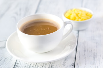 Cup of coffee with ghee butter