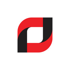 abstract letter rj circle curves logo
