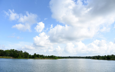 landscape clouds on lagoon