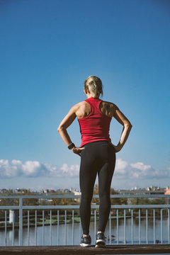 Woman Of 45 Year Old, Training In The Outdoor