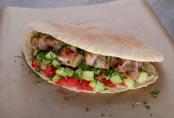 Cypriot Souvlaki in Pitta Bread