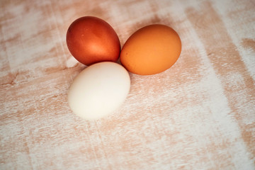 eggs on wooden table