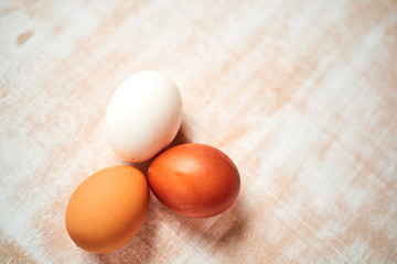 eggs on wooden table
