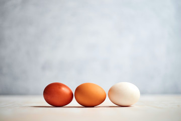 eggs on wooden background