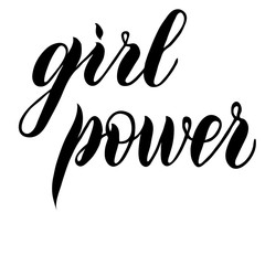 Girl power hand lettering. Text design for print or textile. Hand drawn vector illustration. 