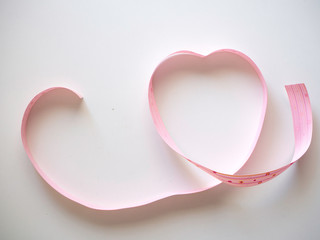 Pink Heart Ribbon on white