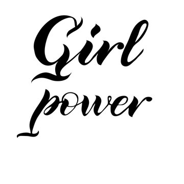 Girl power hand lettering. Text design for print or textile. Hand drawn vector illustration.