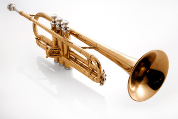 trumpet on white background