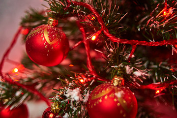 christmas balls on tree