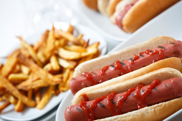 Hot Dogs with Fries.