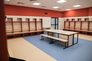 an empty locker room in the sports club, school, section
