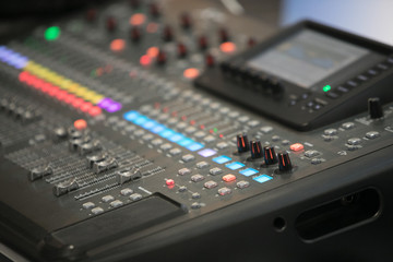 buttons equipment for sound mixer control,selective focus