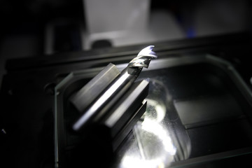 New modern industrial drills and mills of the different sizes. Small depth of sharpness