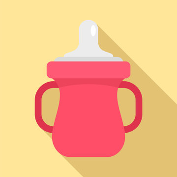Sippy cup icon. Flat illustration of sippy cup vector icon for web design