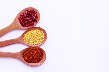 Hot chili pepper on white background.
