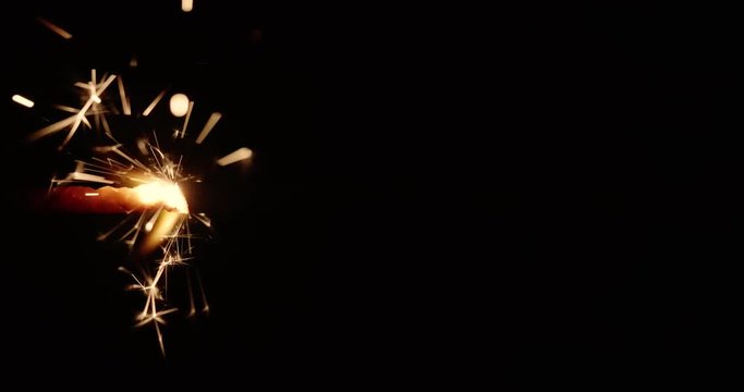 4K - Motion of fire on an ignition cord