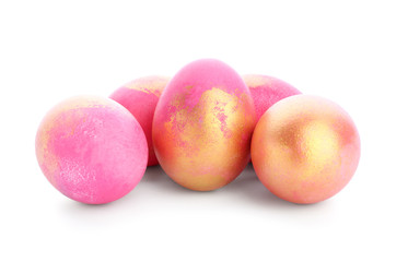 Easter eggs on white background
