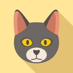 Cat head icon. Flat illustration of cat head vector icon for web design