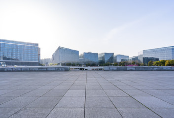 Fototapeta premium city skyline with empty square in urban