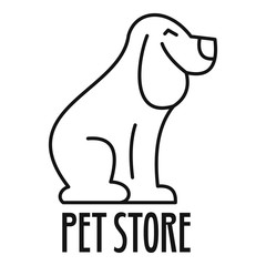 Doggy pet store logo. Outline doggy pet store vector logo for web design isolated on white background
