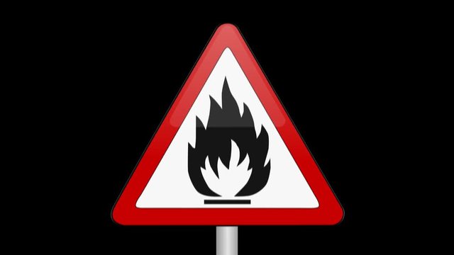 Flammable Material Sign Up And Down Alpha Channel