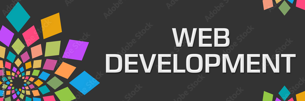 Wall mural web development dark colorful circular left