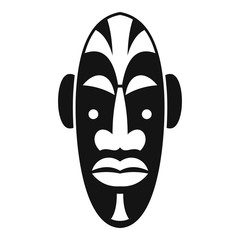 African mask icon. Simple illustration of african mask vector icon for web design isolated on white background - obrazy, fototapety, plakaty