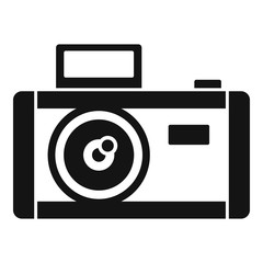 Vintage photo camera icon. Simple illustration of vintage photo camera vector icon for web design isolated on white background
