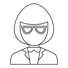 Museum woman guide icon. Outline museum woman guide vector icon for web design isolated on white background