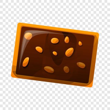 Chocolate nut biscuit icon. Cartoon of chocolate nut biscuit vector icon for web design  