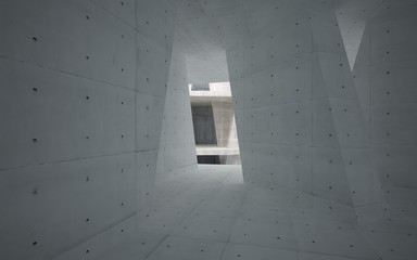 Abstract interior of  concrete. Architectural background. 3D illustration and rendering 