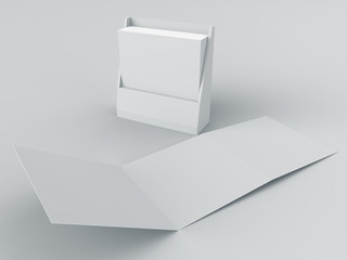 Square Format Leaflet, Brochure Or Flyer With Holder Box