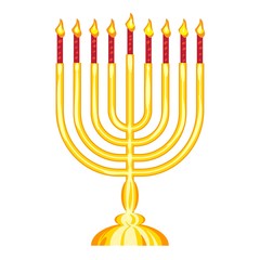 Fototapeta na wymiar Jewish menorah icon. Cartoon of jewish menorah vector icon for web design isolated on white background