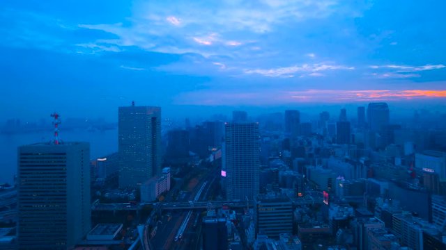 大都会東京イメージ・タイムラプス・夕景から夜景・長時間撮影・4k