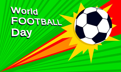 World football day concept banner. Flat illustration of world football day vector concept banner for web design