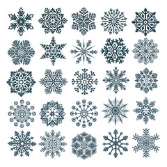 Set of snowflakes vector icons